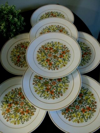 Vintage Corelle By Corning Indian Summer Set Of Eight Dinner Plates Dishes Euc