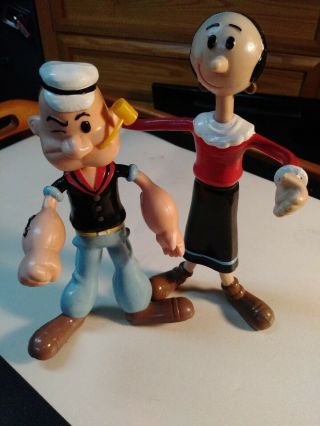 Vintage Popeye & Olive Oyl Bendable Poseable Figures 1993 Kfs Inc Tm Hearst Corp