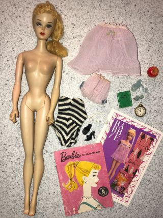 Vintage 1959 - 1960 Ponytail Barbie Tm 3 (early) W Rare Sweet Dreams (pink) 973