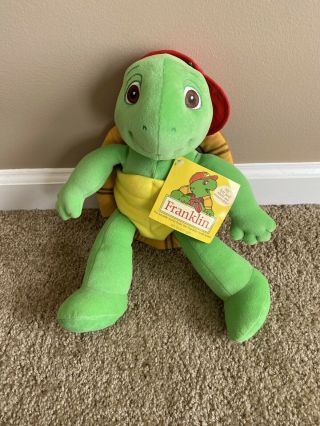 Eden Franklin Turtle 14 " Plush Animal Toy With Hat Euc