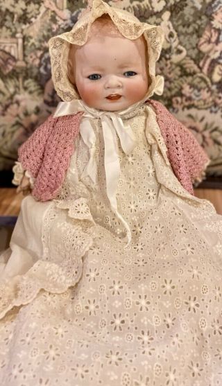 C1890 14” Antique German Closed Mouth Kestner Century Baby Doll w/Lovely Outfit 2