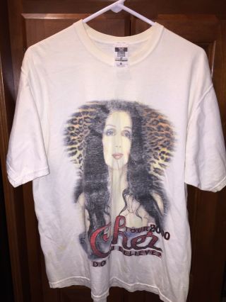 Cher Do You Believe 2000 Concert Tour T - Shirt With Cities Sz Large