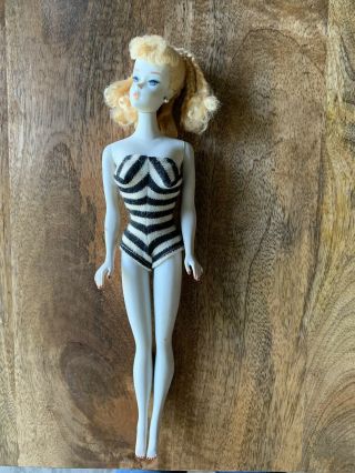 Vintage 3 Blonde Ponytail Barbie With Blue Eye Liner (rare)