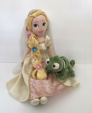 Disney Store Princess Tangled Rapunzel Bride Wedding Plush Doll 20 "