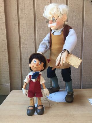 R John Wright Disney Gepetto & Pinocchio Marionette - Series I,  74 of 500 w/COA 2