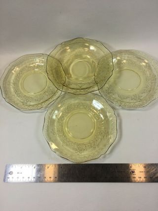 4 Depression Glass Federal Patrician Spoke Amber 6 " Bread/butter Saucer Plates