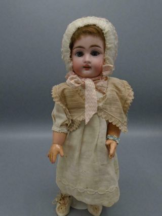 Antique French Bisque Jullien Doll Sleep Eyes 12 " Bebe Incassable Label Body