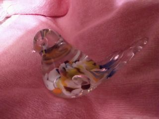 Vintage 1982 Maude & Bob St.  Clair Multi - Colored Bird Paperweight