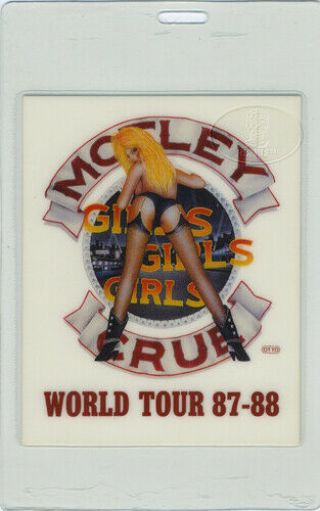 Motley Crue 1987 - 88 Laminated Backstage Pass
