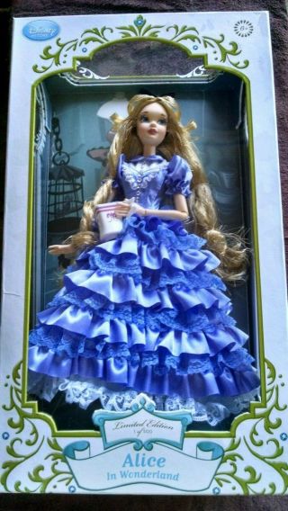Alice In Wonderland Disney Designer Doll Le 500 Nib Certificate Of Authenticity