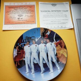 The Beatles Magical Mystery Tour 1992 Limited Edition Delphi Plate 22k Gold Rim