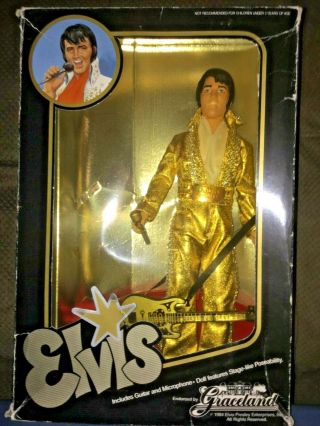 Elvis Presley - Vintage - 1984 Eugene Graceland 12 " Doll - Gold Jumpsuit
