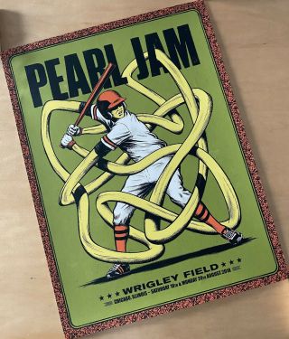 Pearl Jam Wrigley Field Chicago 2018 Poster
