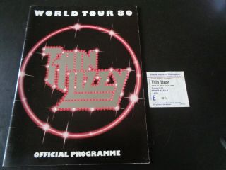 Thin Lizzy Tour Programme & Ticket Odeon Theatre Birmingham Uk 23rd May 1980