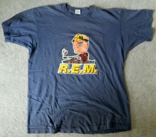 Rare Vintage 1990s R.  E.  M.  Rem Band Monster Tour T Shirt Burger Boy Mens X - Large