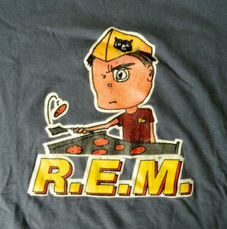 Rare Vintage 1990s R.  E.  M.  REM band Monster Tour T Shirt Burger Boy Mens X - Large 2