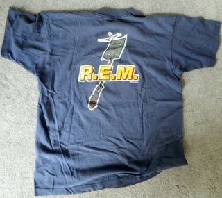 Rare Vintage 1990s R.  E.  M.  REM band Monster Tour T Shirt Burger Boy Mens X - Large 3