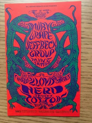 Fillmore Handbill/pc Bg - 130 - Pc - A Moby Grape,  Jeff Beck,  Tattoo,  C.  Lloyd