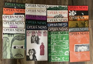 Opera News 23 Vintage Magazines 1958 Good/very
