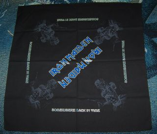 Vintage 2008 Iron Maiden Bandana Tapestry Flag Banner Somewhere Back In Time