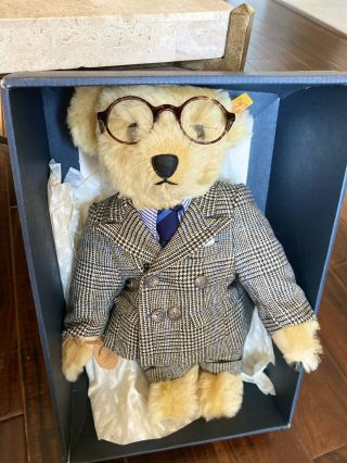 Polo Ralph Lauren Steiff Mohair Teddy Bear “the Chairman Bear Ii” W/ Tags & Box