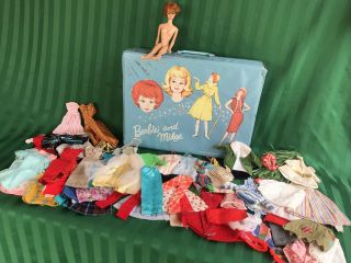Vintage Bubble Cut Barbie Doll 1957 - 1958 Midge,  Clothes & Case