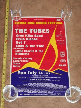 1985 The Tubes,  Greg Kihn Band Sierra Sun Music Festival Concert Poster