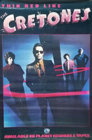 The Cretones 1980 Thin Red Line Rare Promo Poster