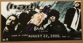 Hed P.  E.  Pe Rare 2000 Double Sided Promo Poster Flat For Broke Cd Usa