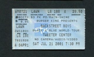2001 Backstreet Boys Concert Ticket Stub Tinley Park Il Black & Blue Tour