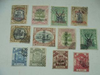 12 Stamps From North Borneo 4 O/p Postage Due 4 O/p British Protectorate Cto
