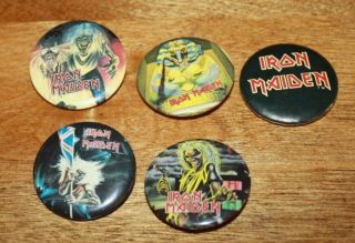 18 Vintage 1980 ' s Rock Music Pins Iron Maiden Ozzy Kiss Van Halen Wasp Dio Wasp 3