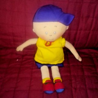 CAILLOU 14in Plush Soft Doll Removable Shirt 1999 Cinar Corp.  3 VHS Videotapes 2
