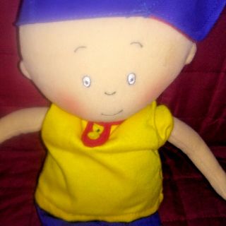 CAILLOU 14in Plush Soft Doll Removable Shirt 1999 Cinar Corp.  3 VHS Videotapes 3