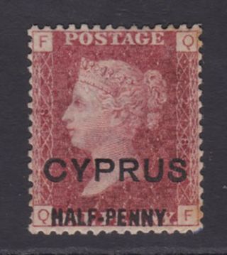 Cyprus.  Sg 9,  1/2d On 1d Red,  Plate 218.  Ovpt 13mm.  Fresh Mounted.