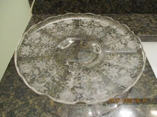 Cambridge Glass Wildflower Crystal 13 " Footed Plate