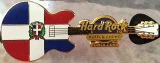 Hard Rock Hotel Casino Punta Cana 2014 Flag Guitar Pin Dominican Republic 79523