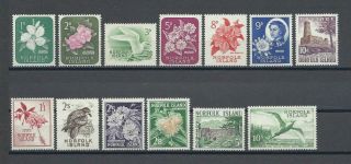 Norfolk Island 1960 Sg 24/36 Mnh Cat £38
