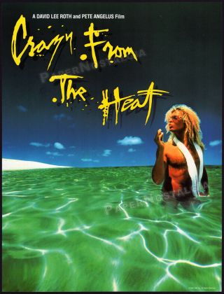 Crazy From The Heat_original 1985 Trade Ad / Unmade Film Poster_david Lee Roth