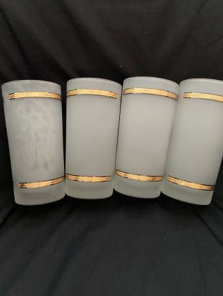 Elvis Presley Gold ACCENT Frosted Drinking Glasses 5 1/2 