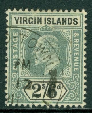 Sg 61 British Virgin Islands 2/6 Green And Black.  Fine Cds Cat £55