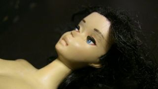 Vintage Barbie 3 Brunette Ponytail Brown Eyeliner Rare 1959 60 NO Green Ear 2