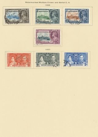 British Honduras 1935 - 1949 On Three Scott Specialty Pages