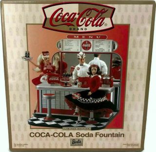 Barbie Coca Cola Soda Fountain (2000,  Mattel,  Limited Edition) Nrf Shipper Box