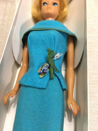 c1965 1070 Mattel Barbie Vintage American Girl Light Blonde Turquoise w/ Camera 3