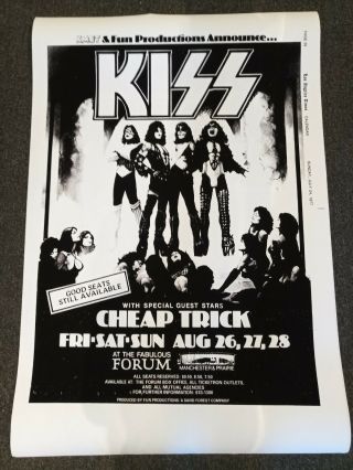 Kiss Concert Poster 27x40 Trick La Forum