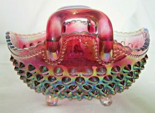 Gorgeous Fentons Art Deco Vintage Carnival Glass Basket