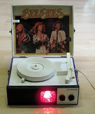 Rare Vintage Vanity Fair Kidde Bee Gees Record Player Phonograph W Strobe Light