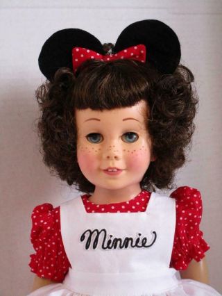 Restored Mattel Chatty Cathy Brunette Red Minnie Mouse Dress Talks