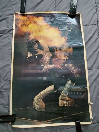 Vintage Kiss Poster 1977 Ace Frehley Smoking Guitar Poster Aucoin
